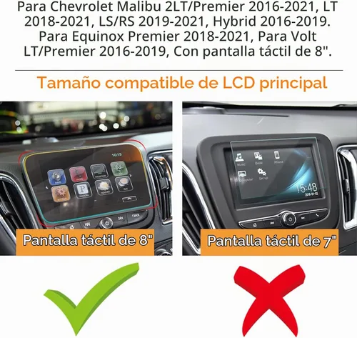 Vista 6 de TTCR-II Protector de pantalla de vidrio templado de 8 pulgadas compatible 8" para Chevy Malibu/Equinox/Volt