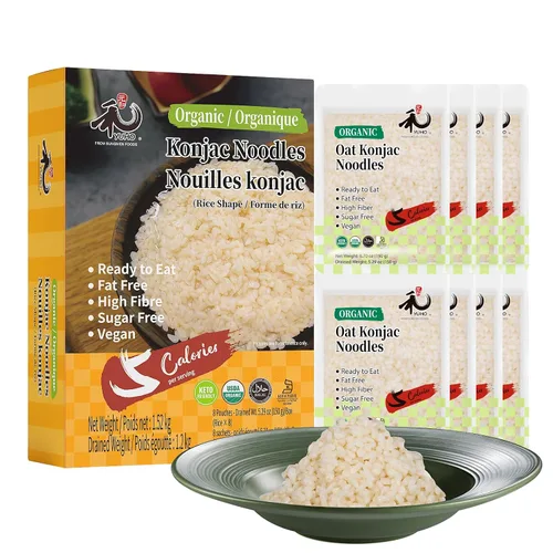Vista 8 de YUHO Pasta orgánica Shirataki Konjac paquete de 8 en el interior, vegana, baja en calorías, sin gluten, sin grasa, sin gluto, sin carbohidratos
