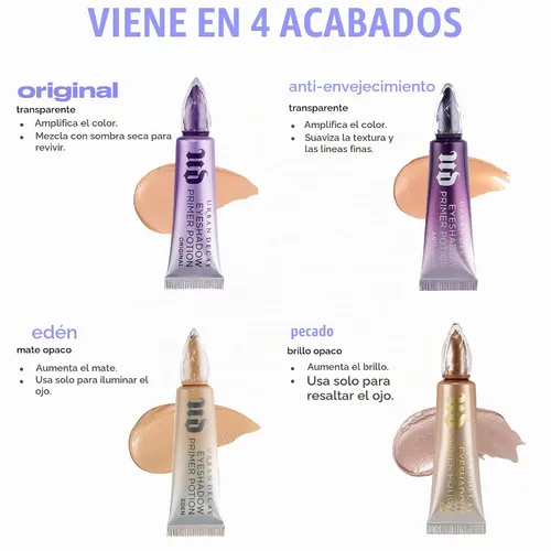 Vista 8 de Urban Decay Poción Primer para Sombra de Ojos - Base Primer de Párpados Nude, para Maquillaje de Ojos Suave y Resistente a Pliegues, Impermeable