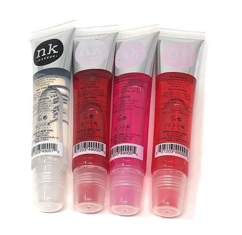 Vista 3 de Paquete de 4 Gel Labial Nicka K (TRANSPARENTE, FRESA, CEREZA, CHICLE)