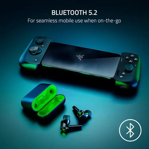 Vista 5 de Razer Hammerhead HyperSpeed Wireless Multi-Platform Gaming Earbuds for Xbox Series XS, Xbox One, PC, Mobile ANC - Noise Cancelling Mic - Bluetooth