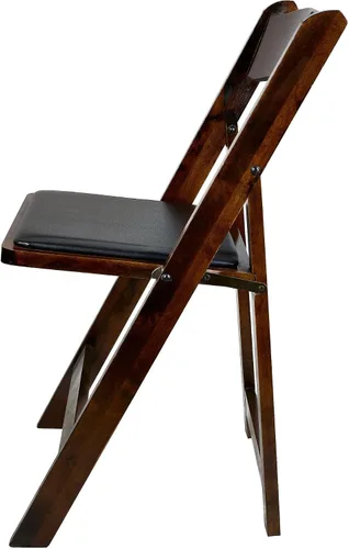 Vista 4 de Chivari Sillas plegables apilables con cómodos asientos acolchados para bodas y eventos formales (4, madera de fruta/negro)