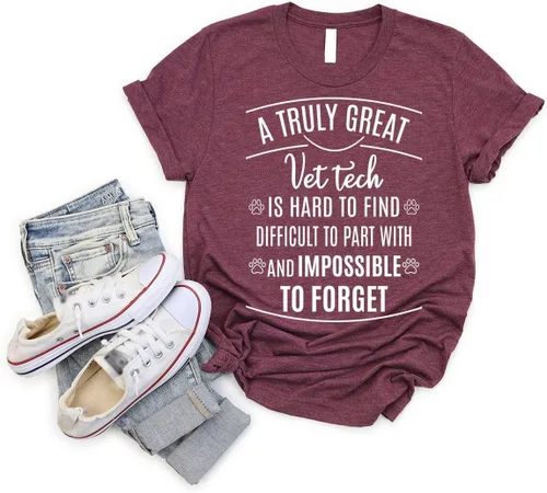Vista 2 de Vet Tech Week Gifts, Womens Clothing, Vet Tech Student Shirts, Veterinarian Vneck T Shirt, Veterinary Medicine T-Shirt, Future Vet Clothing