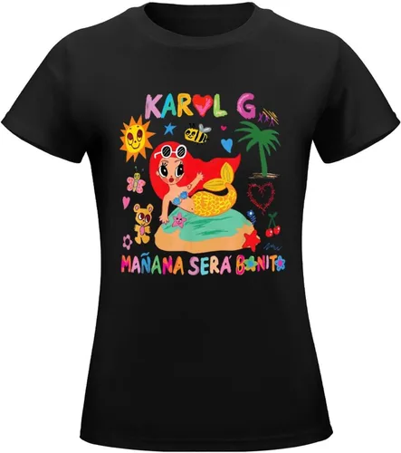 Vista 5 de Karols G Shirt Mananas seras Bonitos Camiseta para Mujer