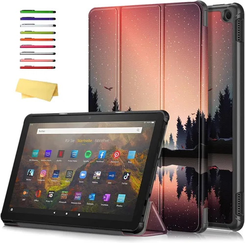 Vista 40 de Funda tipo folio para Amazon Kindle Fire HD 8 y Fire HD 8 Plus (se adapta tanto a 12ª/10ª generación, 2022/2020) con soporte inteligente de piel