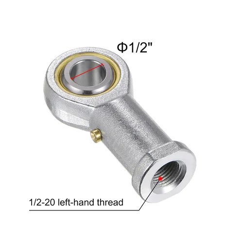 Vista 3 de uxcell PHSB8 - 2 rodamientos de extremo de varilla hembra de 1/2 pulgada y rosca izquierda de 1/2-20, extremos de varilla de junta autolubricantes