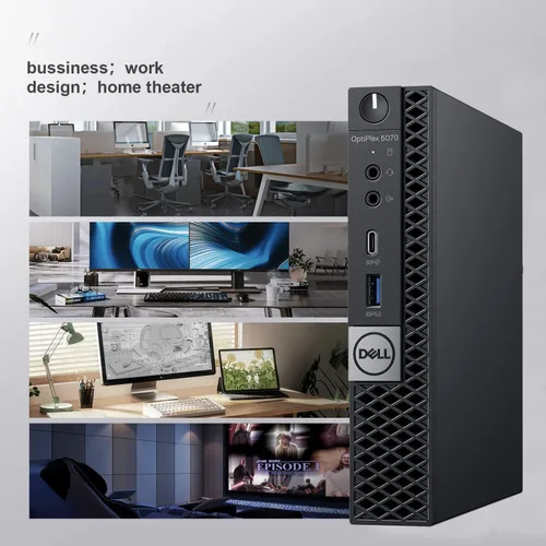 Vista 5 de Dell Mini computadora de escritorio OptiPlex 5070, procesador Intel Core i3-9100T de 9ª generación de hasta 3.7 GHz Micro PC, 16 GB DDR4 RAM, 512 GB