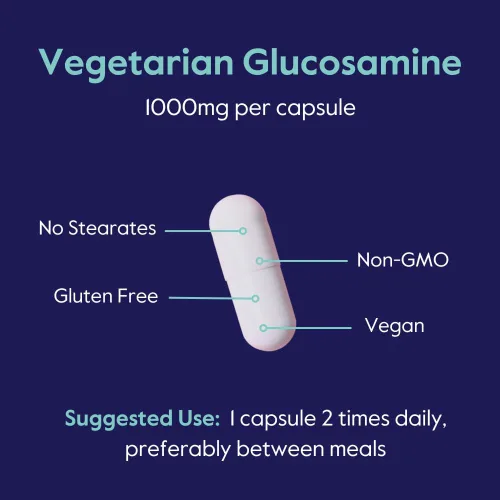 Vista 6 de BESTVITE Glucosamina vegetariana 1000 mg (120 cápsulas vegetarianas) - Sin estearatos - Sin rellenos