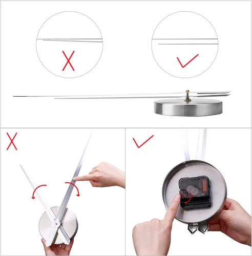 Vista 7 de AILILIFE Reloj de pared 3D DIY con adhesivo para decoración de espejo, sin marco, kit de reloj de pared grande para el hogar, sala de estar Plateado