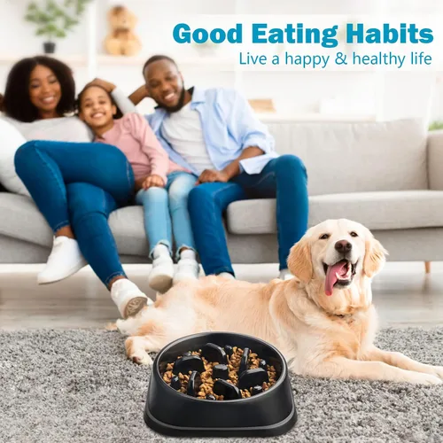 Vista 7 de UPSKY Cuenco de alimentación lenta para perros pequeños con rompecabezas - Antideslizante, antihinchazón, antiasfixia