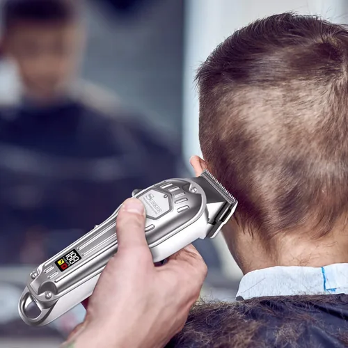 Vista 4 de SURKER Cortadora de pelo para hombre, inalámbrico, kit profesional de corte de pelo para hombres, pantalla LED recargable
