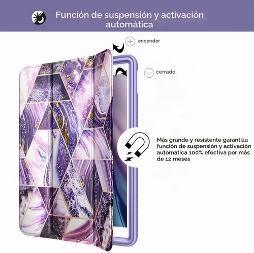 Vista 6 de SURITCH Funda para iPad Air 3 2019 (3ª generación)/iPad Pro 10.5 2017, [Protector de pantalla integrado] [Soporte para lápiz] Funda protectora