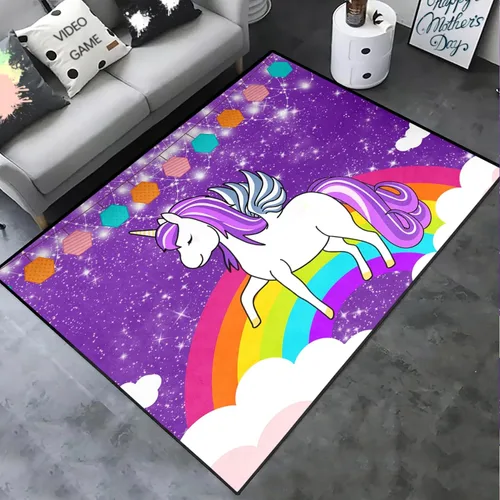 Vista 23 de Alfombra de gato para habitación de niñas, diseño de dibujos animados, decoración para dormitorio, bonita alfombra de área de gatos, alfombras