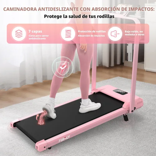 Vista 5 de FUNMILY Cinta de Correr Plegable con Almohadilla de Caminata Mejorada con Inclinación del 12%/15% y Barra de Manejo, Cintas de Correr Compactas
