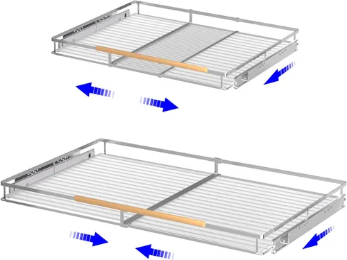Vista 10 de Organizador de cajones extraíbles, estantes de almacenamiento deslizables extensibles, resistentes, duraderos y suaves, 12.3 a 18.3 pulgadas