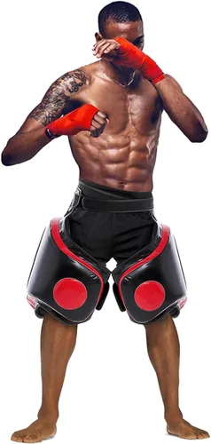 Vista 7 de Muay Thai - Almohadillas para muslos de kickboxing, almohadilla para piernas para artes marciales, entrenador, entrenador de taekwondo