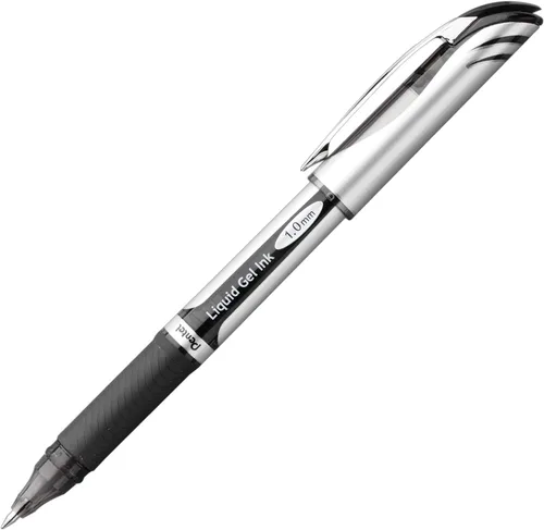 Vista 3 de Pentel ENER-GEL - Bolígrafo de gel líquido de lujo, 0.039 pulgadas, línea gruesa, punta de metal, tinta negra, paquete de 2 unidades (BL60BP2A)