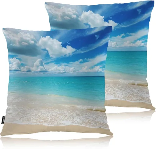 Vista 16 de Swono Juego de 2 fundas de almohada cuadradas decorativas de 18 x 18 pulgadas, bolas de Navidad de Año Nuevo, juego de 2 fundas de almohada