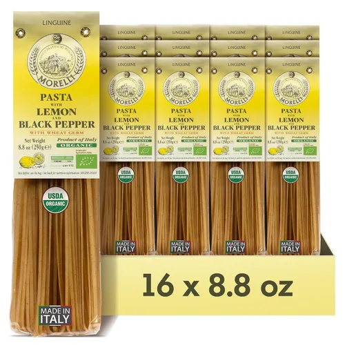 Vista 15 de Morelli Pasta italiana orgánica de ajo y albahaca Linguine - Pasta gourmet hecha a mano en pequeños lotes, sémola de trigo duro, Al Dente, pasta