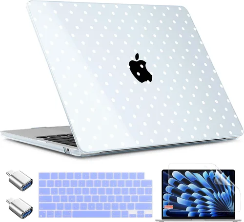 Vista 11 de TWOLSKOO Funda para MacBook Air de 15 pulgadas 2025 2024 2023 Release M4 A3241 M3 A3114 M2 A2941, carcasa rígida de plástico, protector de pantalla