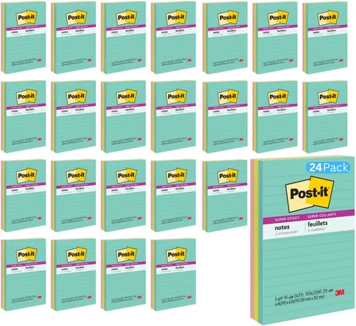 Vista 16 de Notas con pegamento Post-it Recycled, de 4 x 6 pulg., Colección Bali, 4 pads/paquetes, 45 hojas (4621-SSNRP)