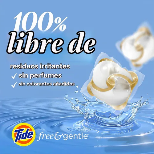 Vista 2 de Tide PODS - Cápsulas de jabón de detergente libre y suave, 76