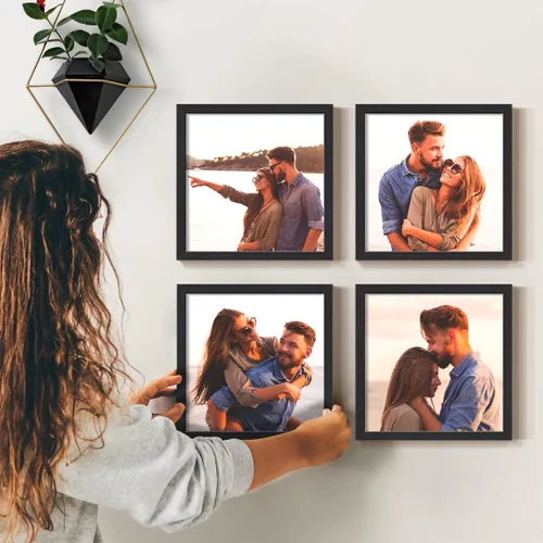 Vista 26 de Renditions Gallery Impresiones fotográficas personalizadas de 8 x 8 con marcos de fotos de madera real. Crea collage de fotos personalizado con Azul
