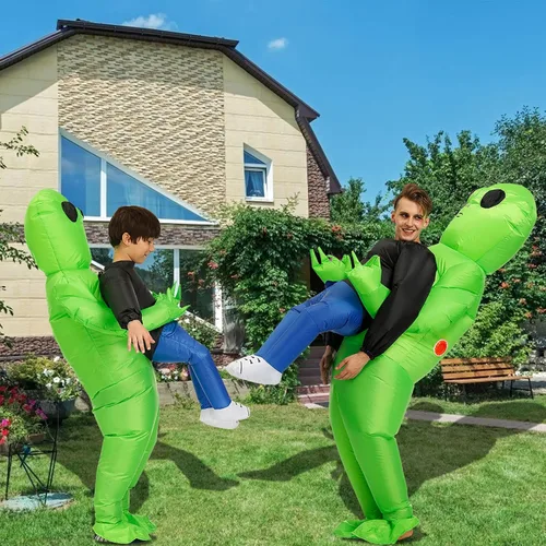 Vista 5 de XIDAJIE Disfraz inflable de alienígena para adultos disfraz de Halloween disfraz de fantasía disfraz de cosplay para Halloween Pascua Navidad