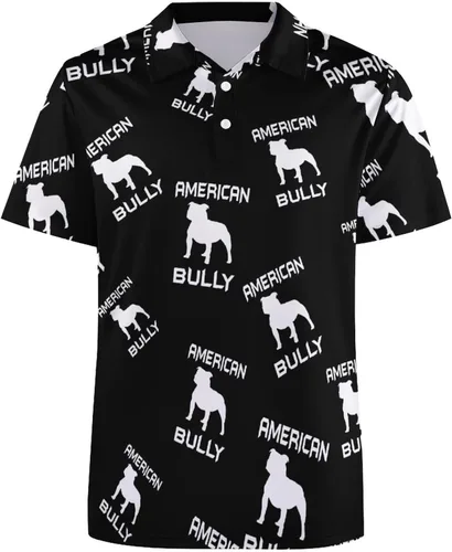 Vista 4 de American Bully Dog - Camiseta polo de manga corta para hombre, ajuste clásico, cuello estándar