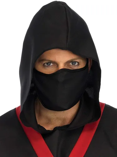 Vista 3 de Leg Avenue Mens 5 Pc Ninja Costume with Shirt Pants Belt Face Mask Hood
