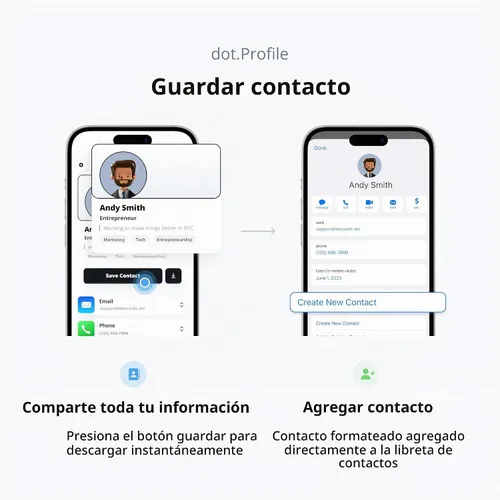Vista 3 de dot. Tarjeta - Tarjeta de Visita Digital - Compatible con toque para iPhone y Android (Negro)