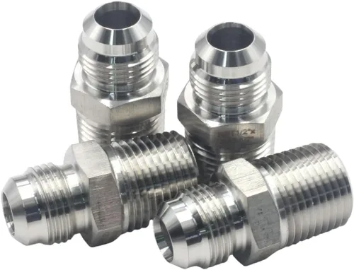 Vista 10 de HFS (R) 1/2 "NPT macho a 1/2" SAE Macho Flare Tubing Adapter Manguera Conector Accesorios de tubería de acero inoxidable 304