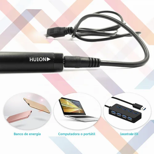Vista 3 de HUION Cable de carga Gráficos Dibujo Tablet Pluma recargable P80-3.28 pies