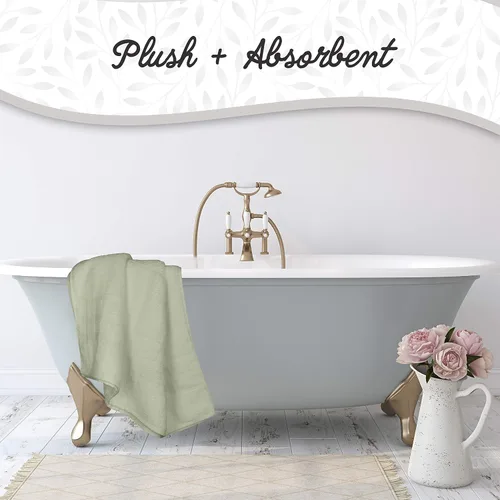 Vista 3 de GREEN LIFESTYLE Juego de toallas de algodón de lujo de 8 piezas, toallas de baño suaves y absorbentes, toallas de mano y paños para el baño, toallas