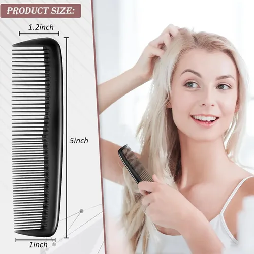 Vista 2 de 200 peines para el cabello a granel, peinetas de bolsillo, peines envueltos individualmente, peine negro de viaje a granel para mujeres, peinetas