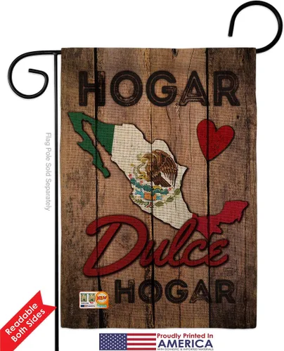 Vista 2 de Country Mexico Hogar Dulce Garden Flags 2pcs Pack Regional Nationality Nation International World Particular Area Small Decorative Gift Yard House