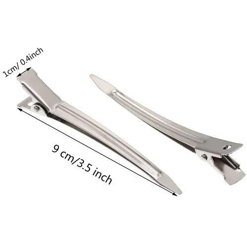Vista 7 de Hicarer Pinzas de metal de 3.5 pulgadas para rizos, pinzas de corte de pico de pato (24 piezas)