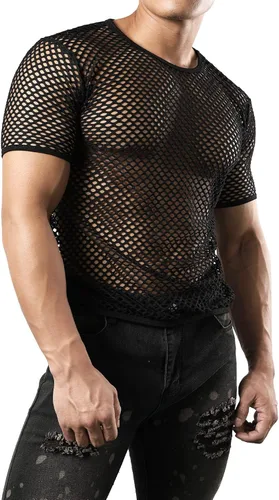 Vista 4 de JOGAL Camiseta de malla ajustada de manga corta para hombre