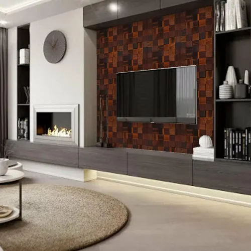 Vista 8 de Alenor Tessera - Paneles de pared de madera áspera 3D marrón, tablones de 5.80 pies cuadrados, juego de paneles de madera natural recuperada, ajuste
