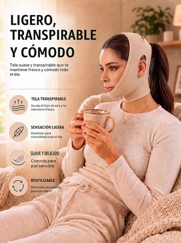 Vista 6 de Shape Concept 301 - Correa de mentón, banda de soporte, cuello y cara, alta compresión Vendaje cervical, post cirugía, lifting facial recuperación