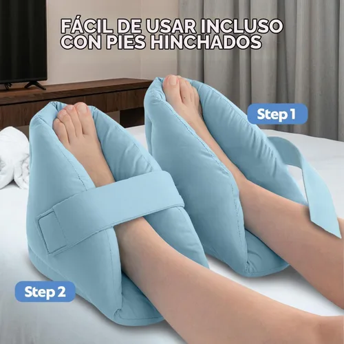 Vista 3 de NYOrtho Protector de Talón para Presión - 2 Botas Ultra Suaves - 2 Almohadas de Pie de Doble Capa para Presión - Protectores de Talón para Llagas