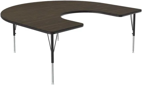 Vista 140 de Correll - Mesa rectangular de actividades para el aula de 24 x 36 pulgadas, altura ajustable (19-29 pulgadas), parte superior de nogal colonial