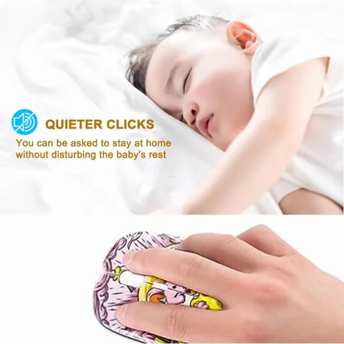 Vista 3 de 3C Light Lindo ratón óptico con cable USB con forma de panda, 1600 DPI, 3 botones para mujeres, niños y niñas (rosa)