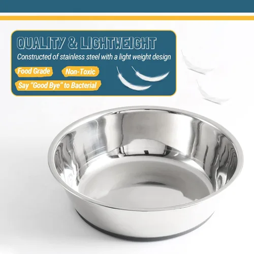 Vista 2 de Peggy 11 - Cuenco de acero inoxidable antideslizante para perro y gato, gris