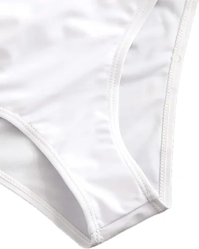 Vista 4 de SweatyRocks Traje de baño de una pieza con cuello en V profundo y cintura alta para mujer