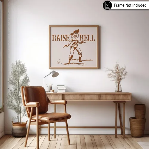 Vista 198 de Poster Master Póster de You've Yeed Your Last Haw - Impresión retro de vaquero marrón - Arte occidental - Arte moderno - Arte del salvaje oeste
