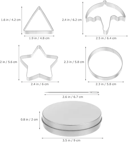 Vista 2 de PRETYZOOM Dal-gona - Juego de 12 herramientas para hacer dulces de azúcar coreanos, moldes de acero inoxidable con paraguas, triángulo, molde
