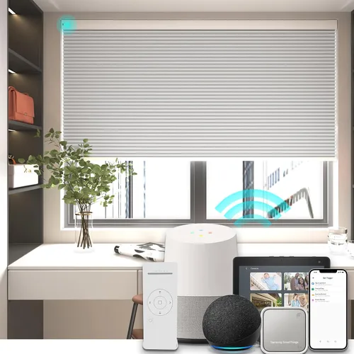 Vista 34 de Changshade Persianas celulares opacas de tamaño personalizado, sin cables, con el diámetro de panales de 1.5 pulgadas, para oficina, sala de estar