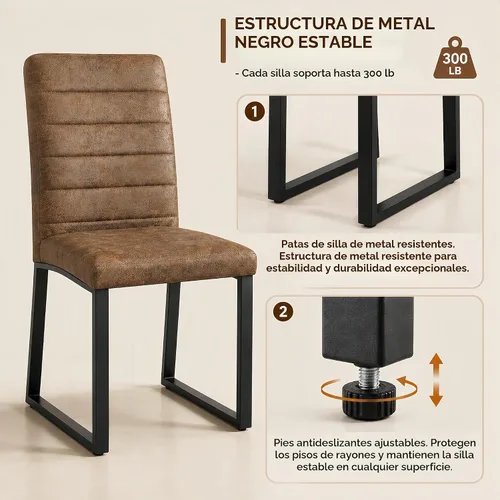 Vista 7 de Juego de mesa de comedor redonda de vidrio de 48 pulgadas para 4 Marrón 011