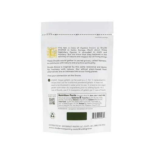 Vista 3 de Druids Grove Gelatina vegana vegana Sin OMG Sin gluten OU Kosher Certificado – 6 oz.